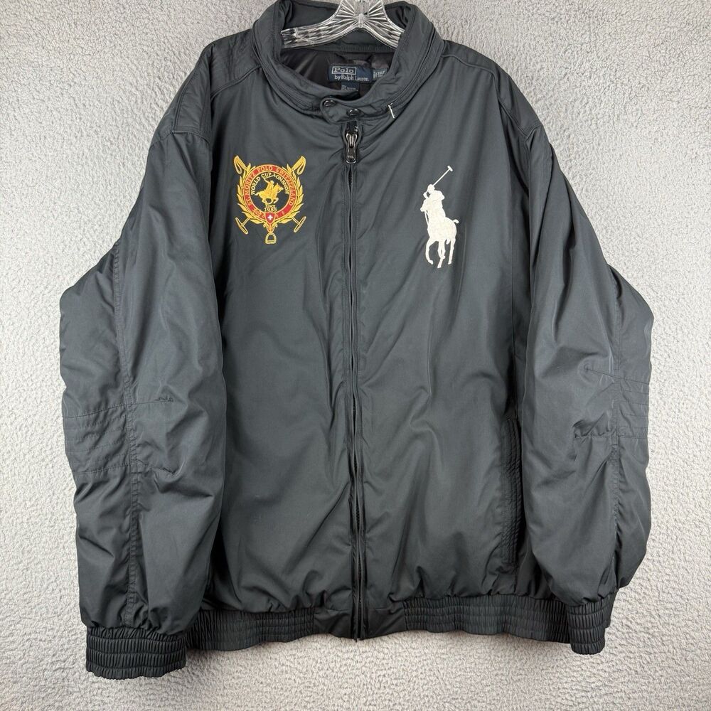 Ralph Lauren Polo Stuttgart Racer jacket with hidden Hoodie 3XLT Black